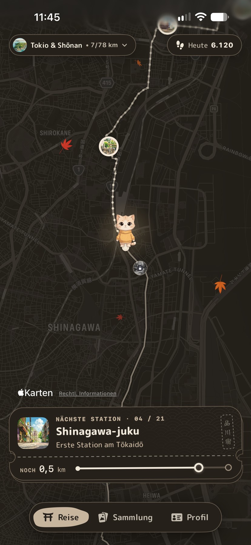 NihonPass App-Vorschau: Sumi-Dunkelmodus