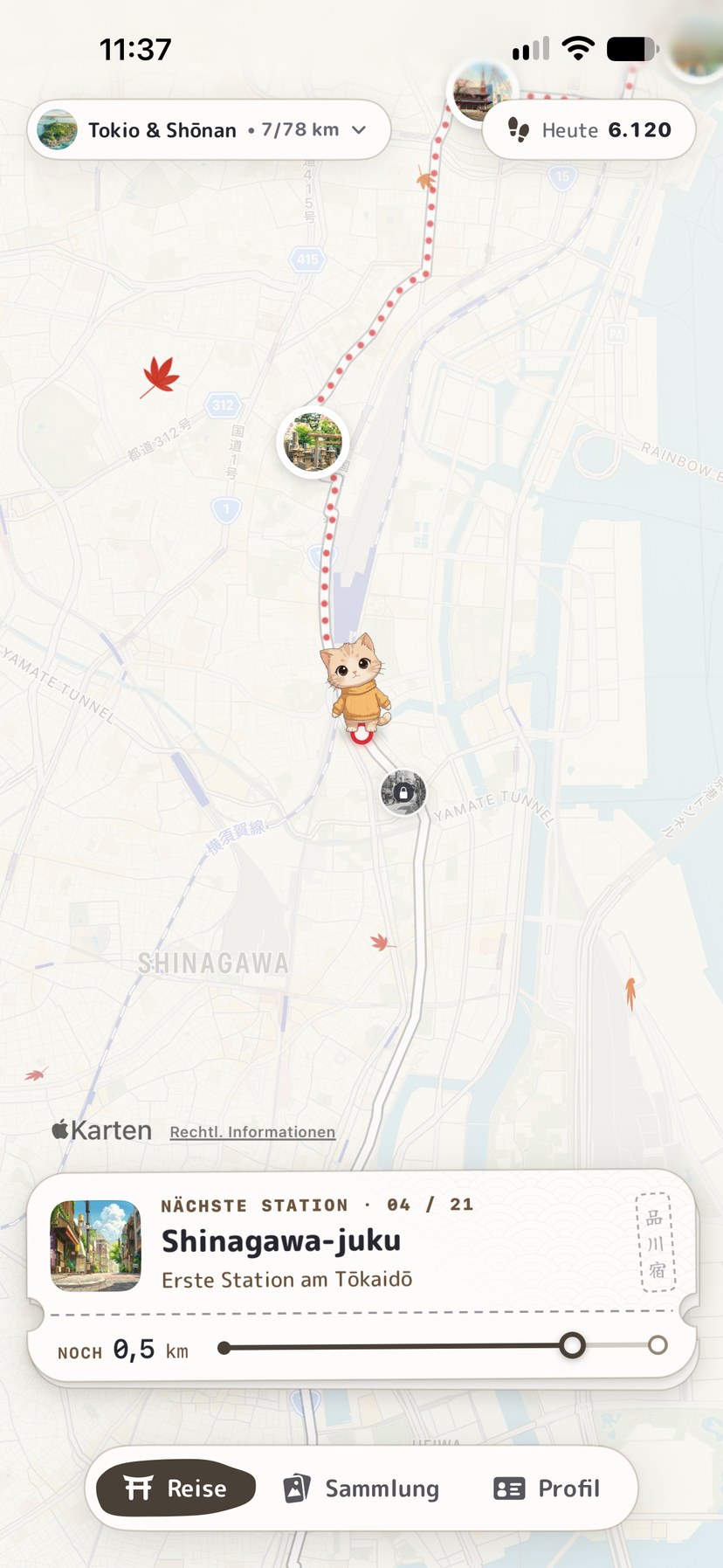 NihonPass App-Vorschau: Reise auf der Japan-Karte mit Tanuki