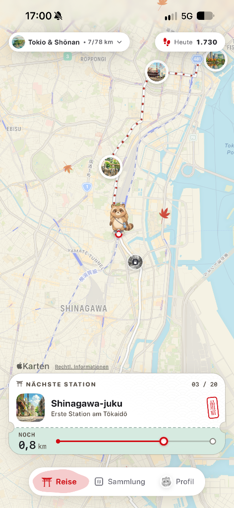 NihonPass App-Vorschau: Reise auf der Japan-Karte mit Tanuki