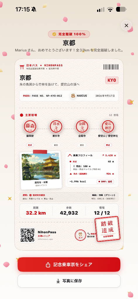 踏破記念搭乗券